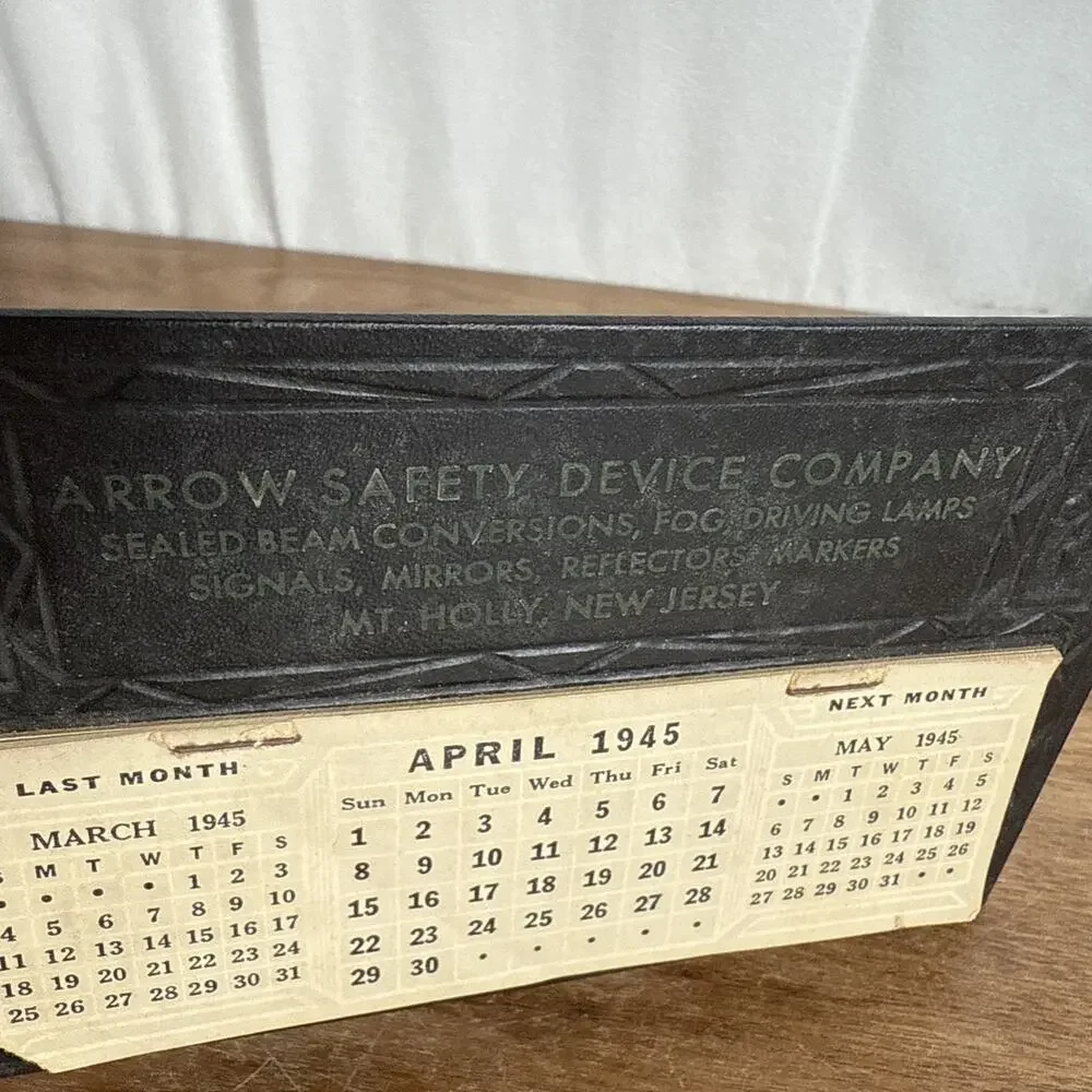 Arrow Safety Device Mt Holly New Jersey 1945 Advertising Calendar MCM Ads 1940s